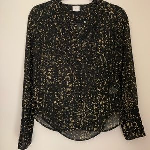 Black Patterned Blouse